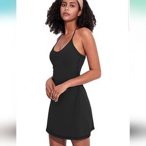 COOLRUN Women's Tennis Dress with Built-in Bra Sleeveless Exercise Workout XL